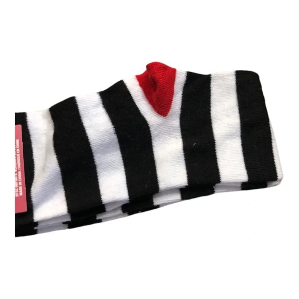 Pair of white and black‎ striped socks new